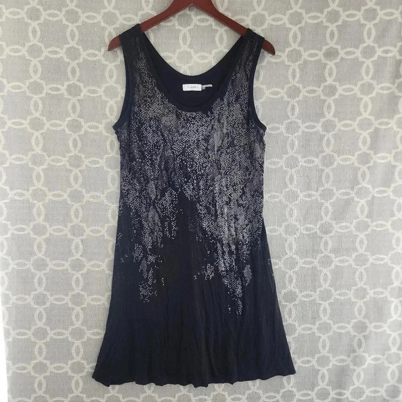Calvin Klein Rayon Blend Stretch Black Textured Tank Dress 12 - 0500 - Picture 1 of 9
